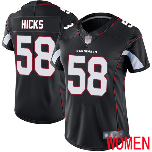 Arizona Cardinals Limited Black Women Jordan Hicks Alternate Jersey NFL Football #58 Vapor Untouchable->women nfl jersey->Women Jersey